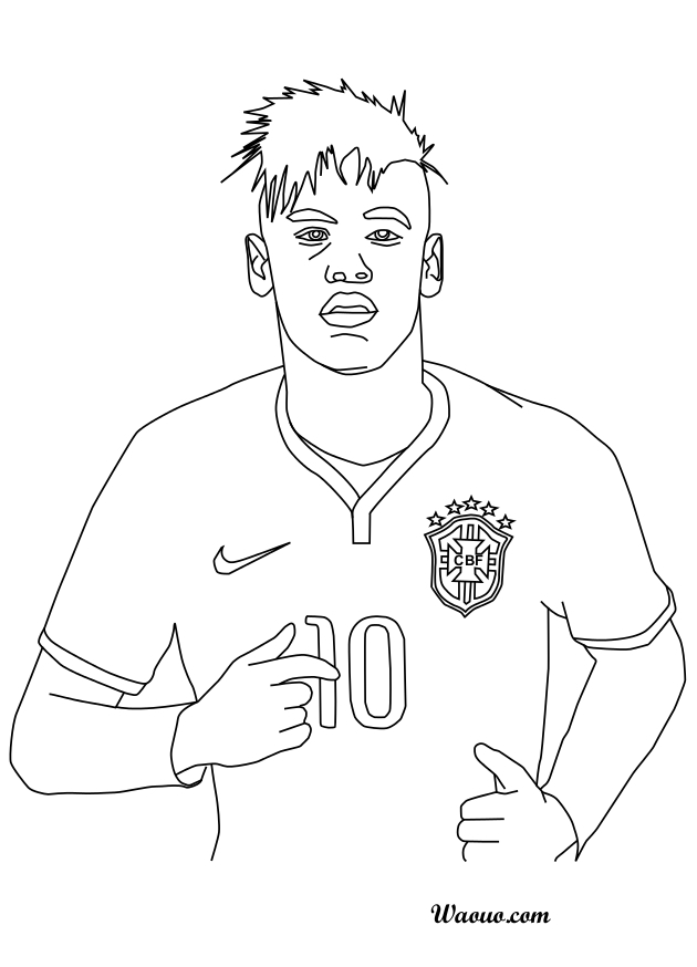 Neymar coloring page in brazil to print and color