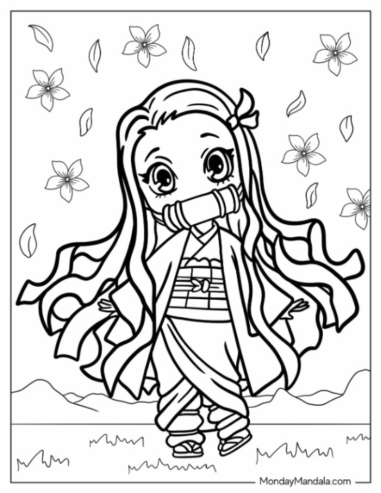 Demon slayer coloring pages free pdf printables