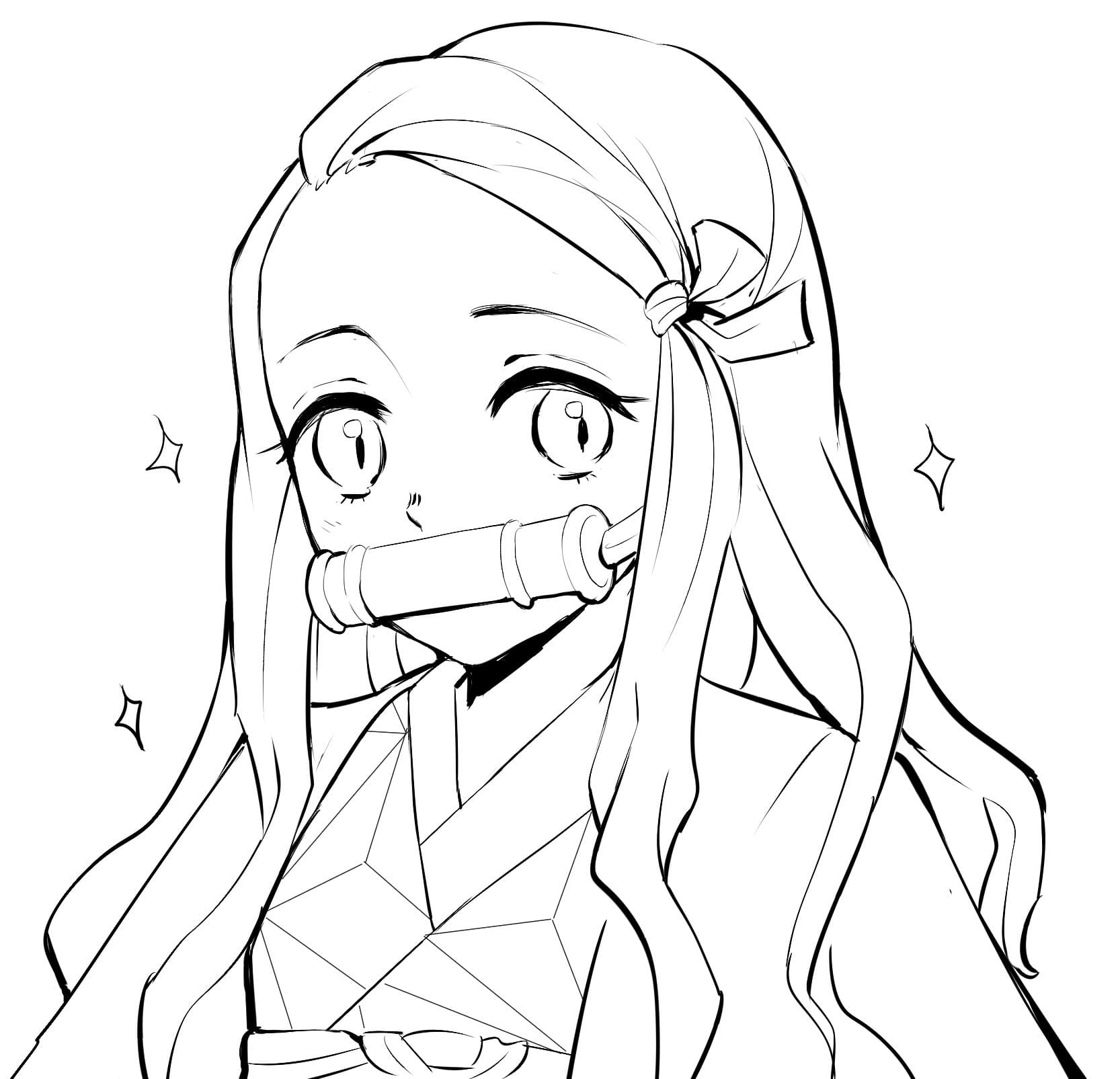 Nezuko coloring pages picrures free printable