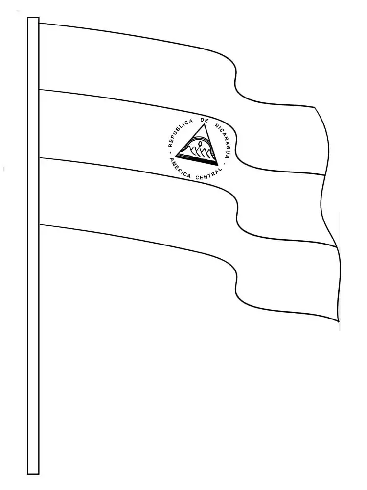 Nicaragua flag coloring page