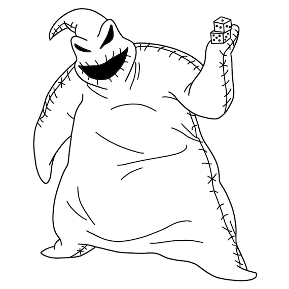 Oogie boogie with dice digital files the nightmare before christmas svgpdfpngjpeg halloween coloring pages kids coloring pages