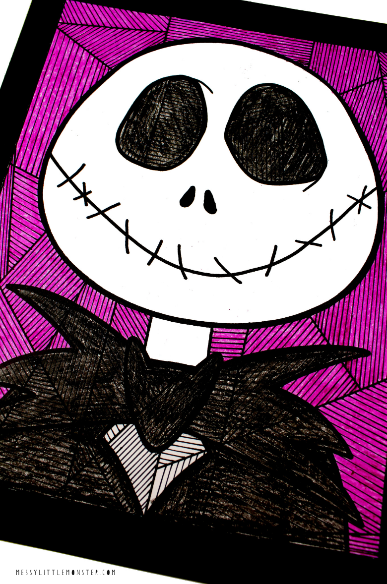 Jack skellington nightmare before christmas coloring page