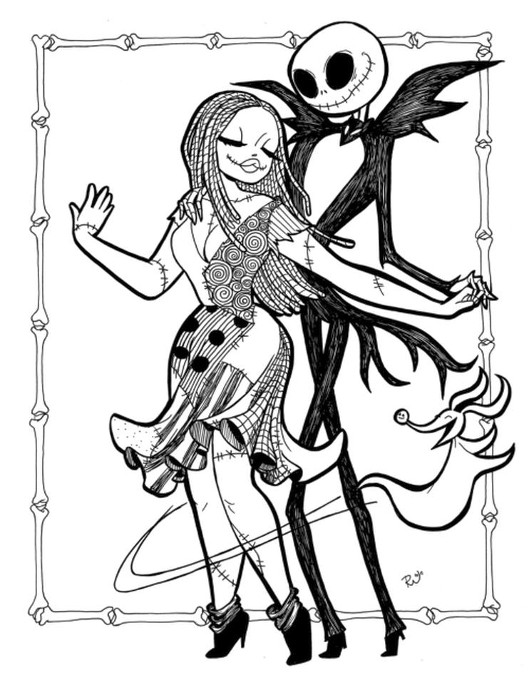 Get this nightmare before christmas coloring pages free mkl