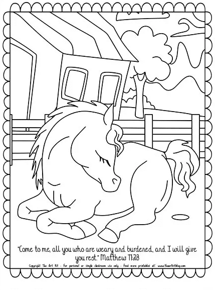 Horse coloring page free homeschool deals