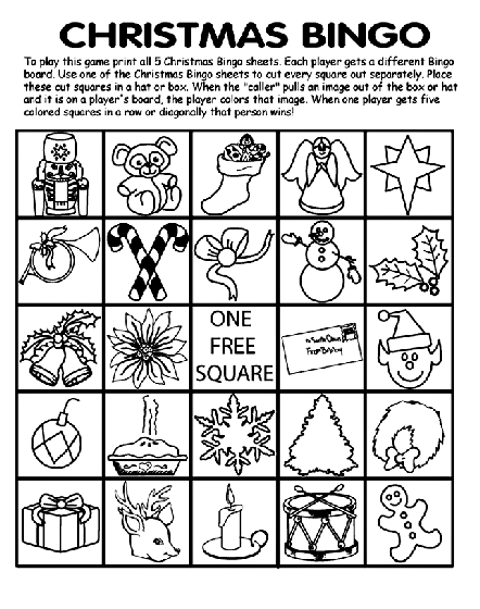 Christmas bingo board no free printable coloring sheet for kids