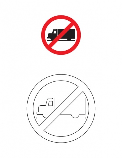 Truck prohibited traffic sign coloring page download free truck prohibited traffic sign coloring page for kids traffic signs traffic coloring pages