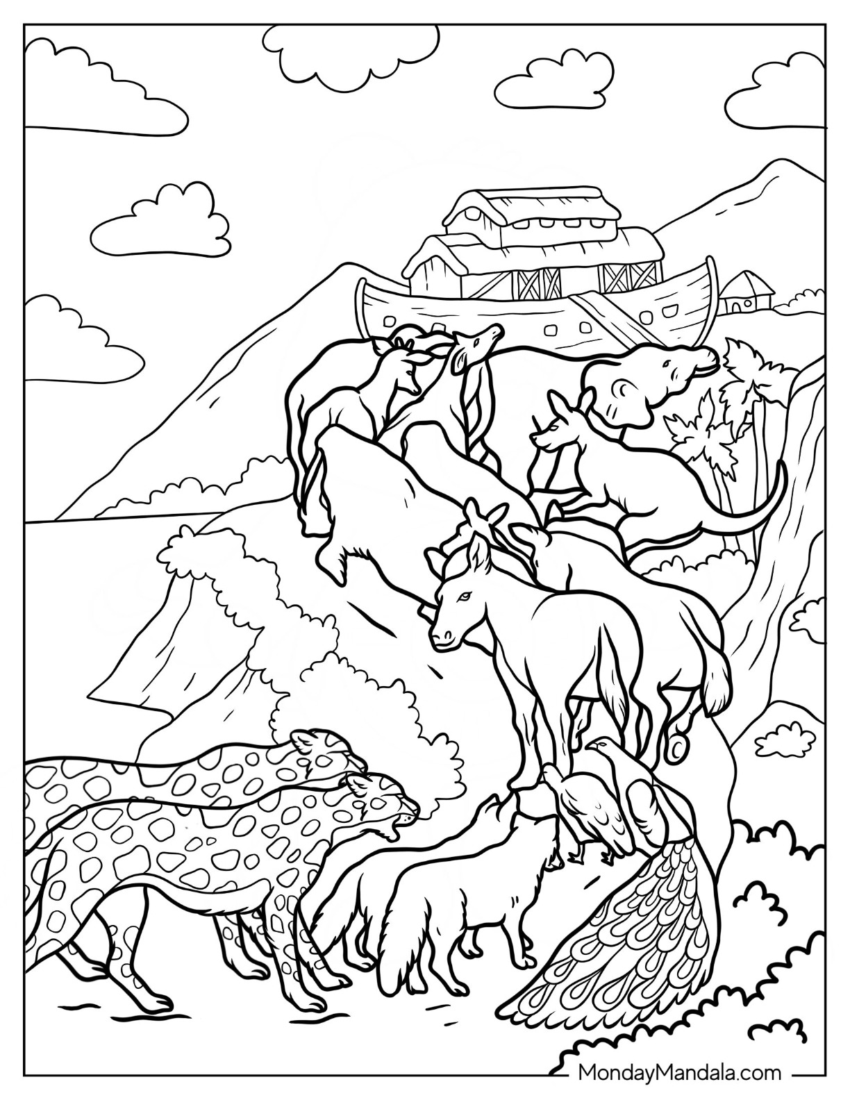 Noahs ark coloring pages free pdf printables