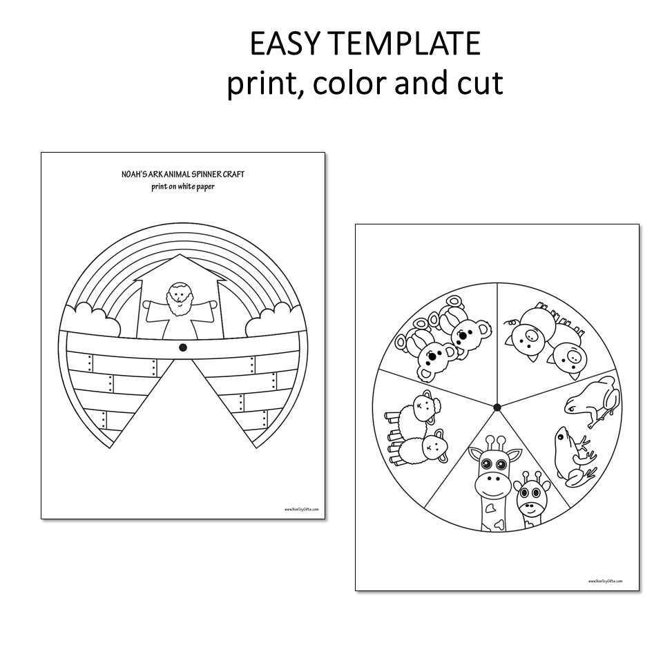 Noahs ark animals spinner craft