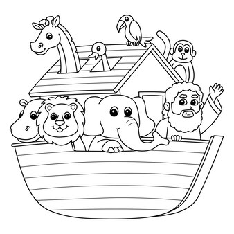 Noahs ark coloring pages vectors illustrations for free download