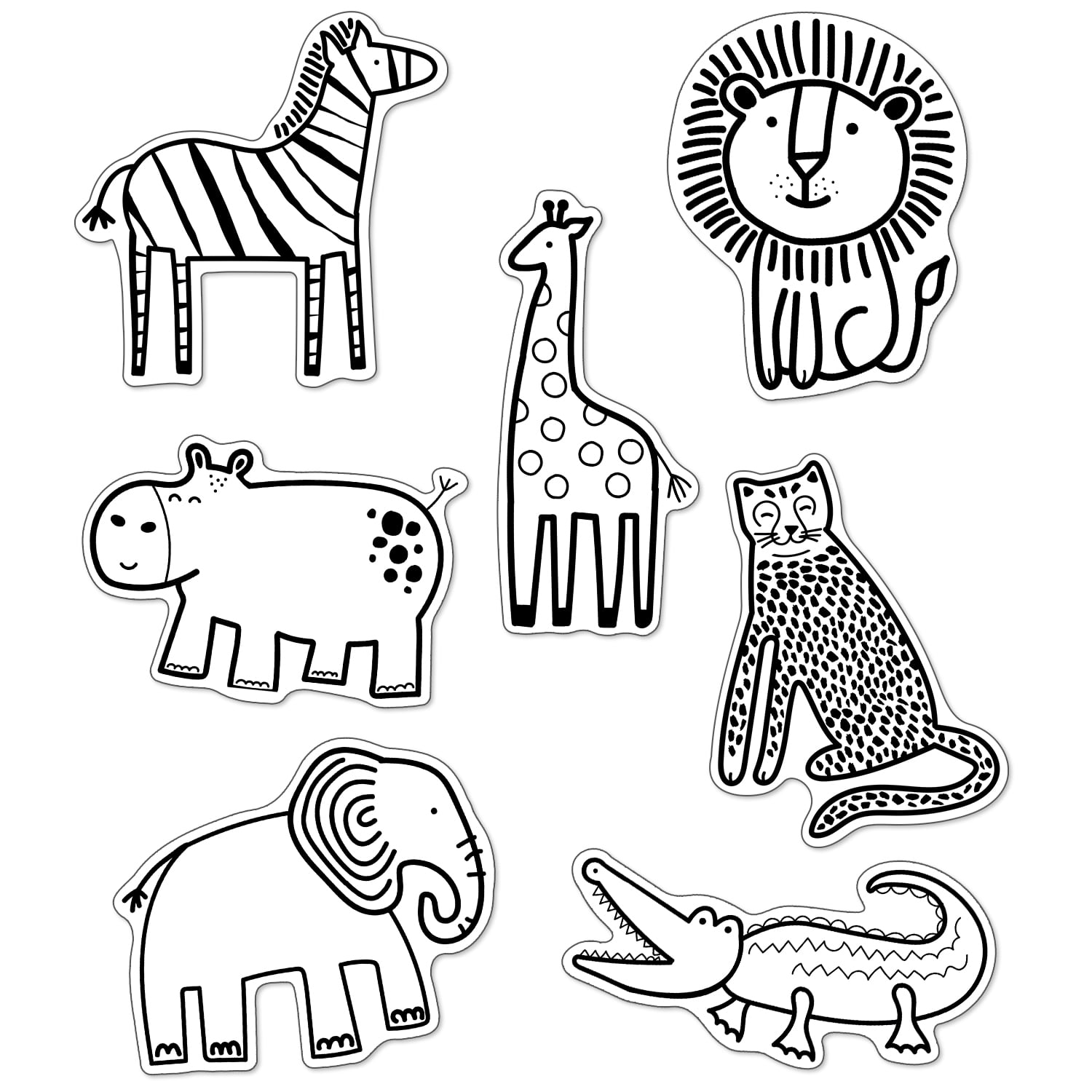 Schoolgirl style simply safari safari animals cutouts