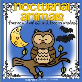 Nocturnal animals activities and printables for preschool and kindergarten