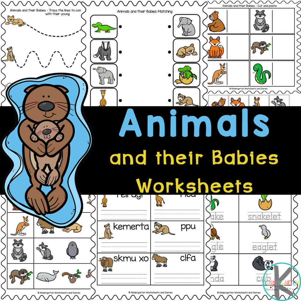 Ð free animals and their babies worksheets