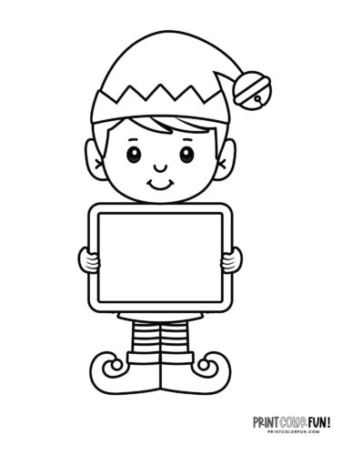 Cute christmas elves santas elves clipart coloring pages direct from the north pole at