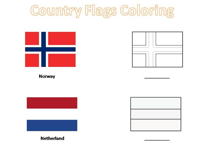 Country flags coloring pages for kids