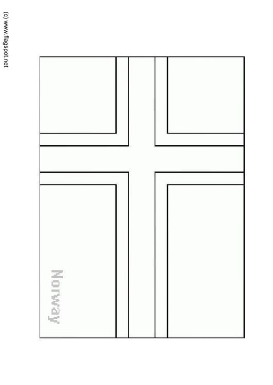 Coloring page flag norway