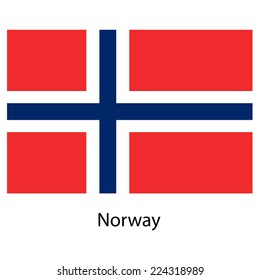 Flag norway color flag according given stock vector royalty free