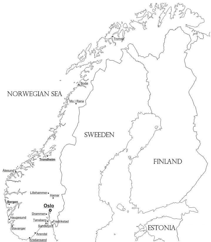 Printable norway flag coloring page
