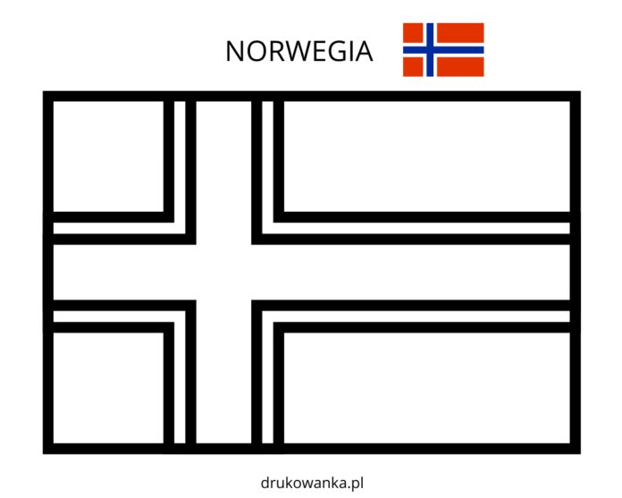 Flag of norway coloring book to print and online