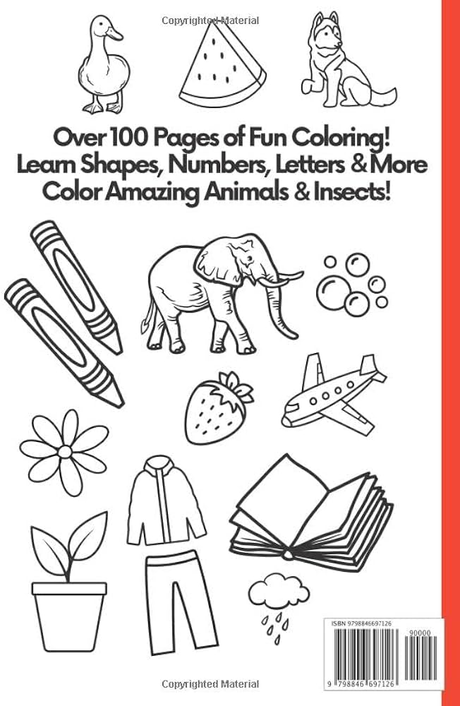 The super fun easy coloring book for kids coloring book pages animals numbers shapes letters more toddler coloring book coloring book for kids color numbers shapes animals letters