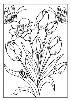 Natures masterpiece printable flowers coloring pages for kids pages