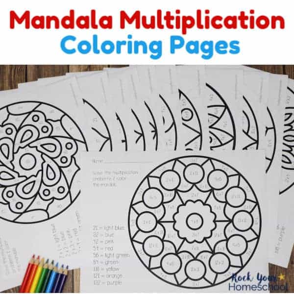 Mandala multiplication coloring pages