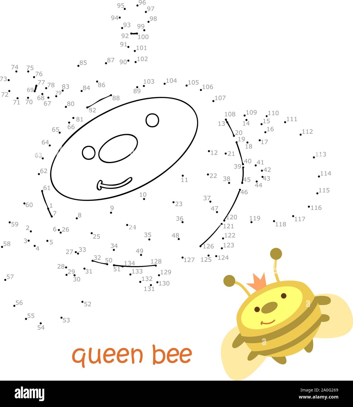 Coloring book and dot to dot game for children numbers game bee vector illustration stock vector image art