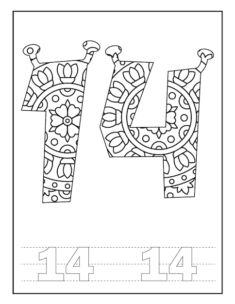Premium vector mandala number coloring pages