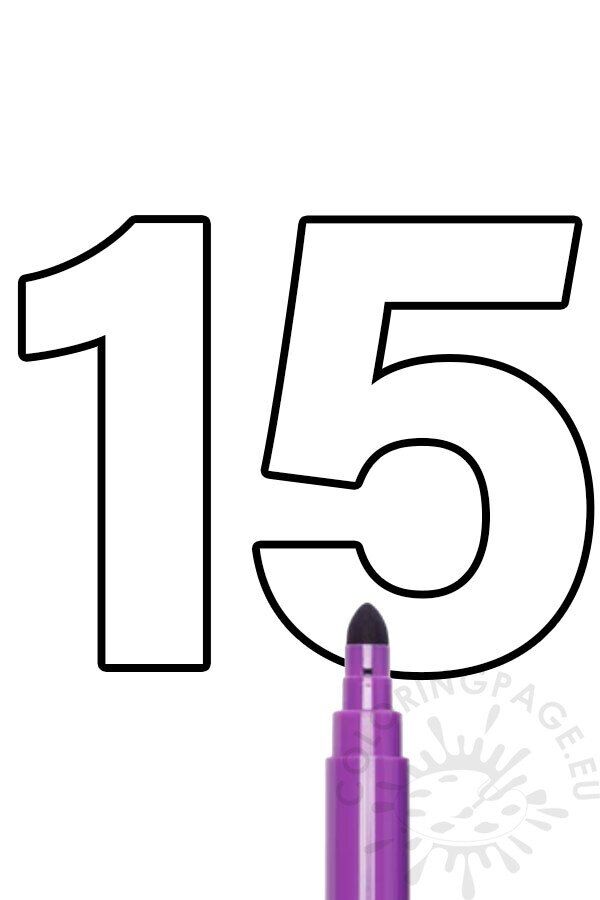 Free printable number template coloring page
