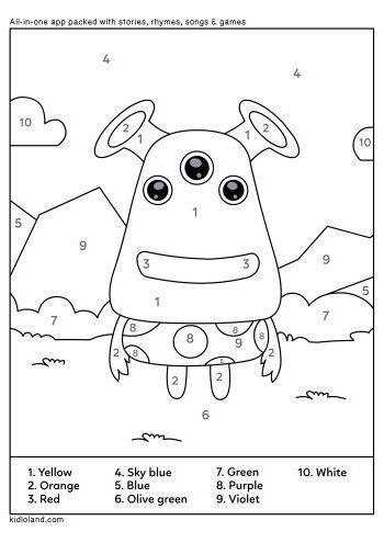 Download free color by number and educational activity worksheets for kids