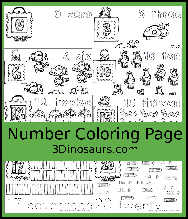 Easy to use free number coloring pages printable dinosaurs