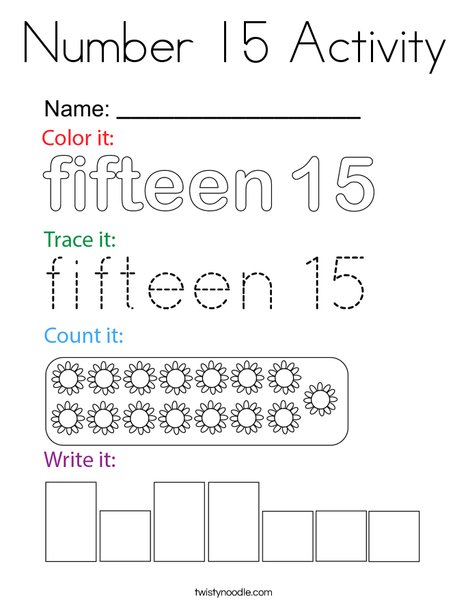 Number activity coloring page