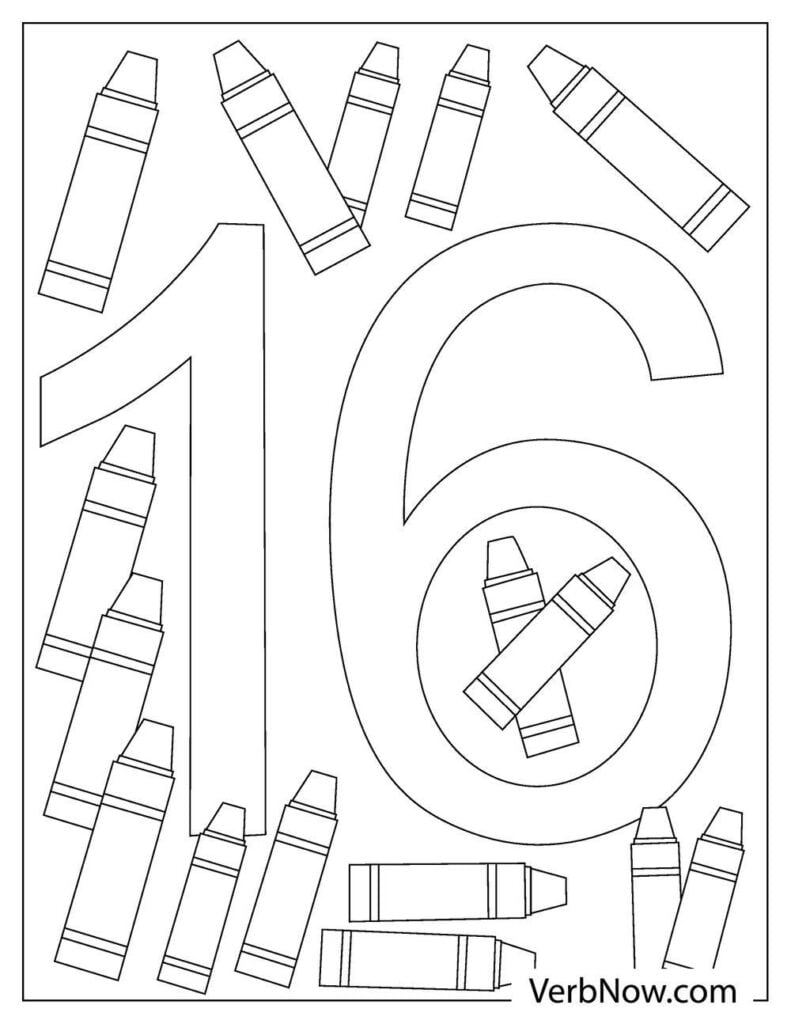 Free number coloring pages book for download printable pdf