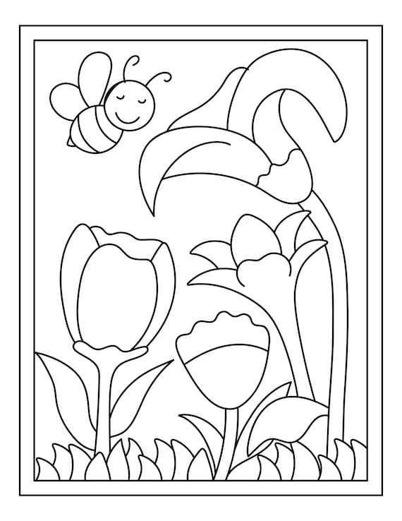 Spring printable coloring pages