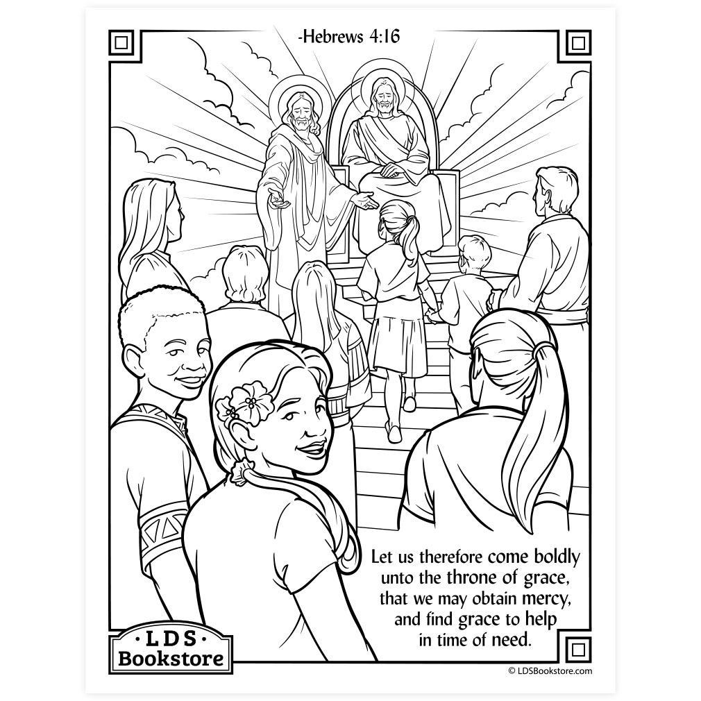 E boldly unto the throne of grace coloring page