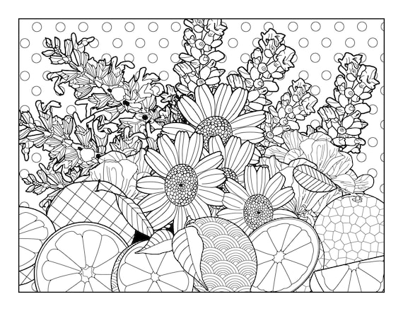 Lavender coloring pages for adults printable coloring pages instant download pdf