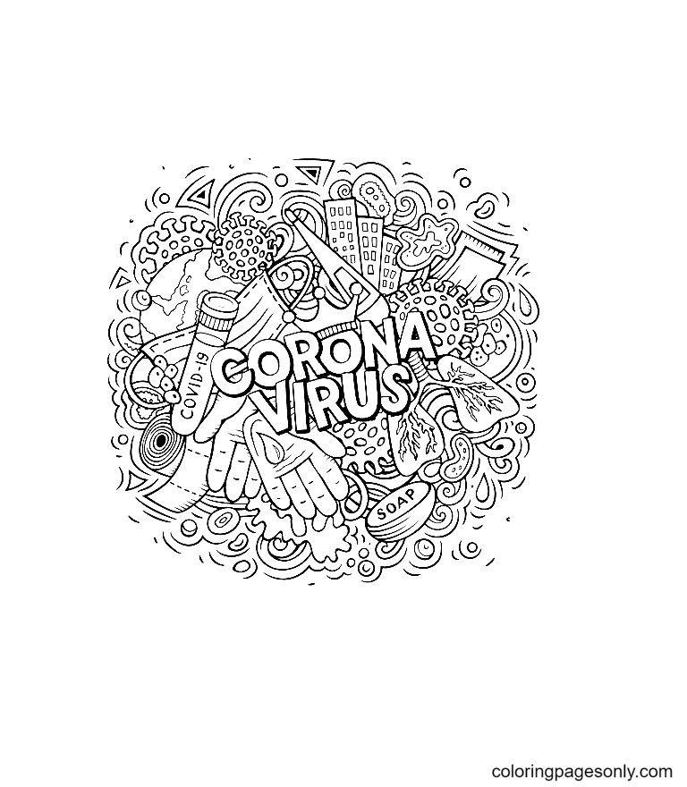 Corona virus covid coloring pages printable for free download