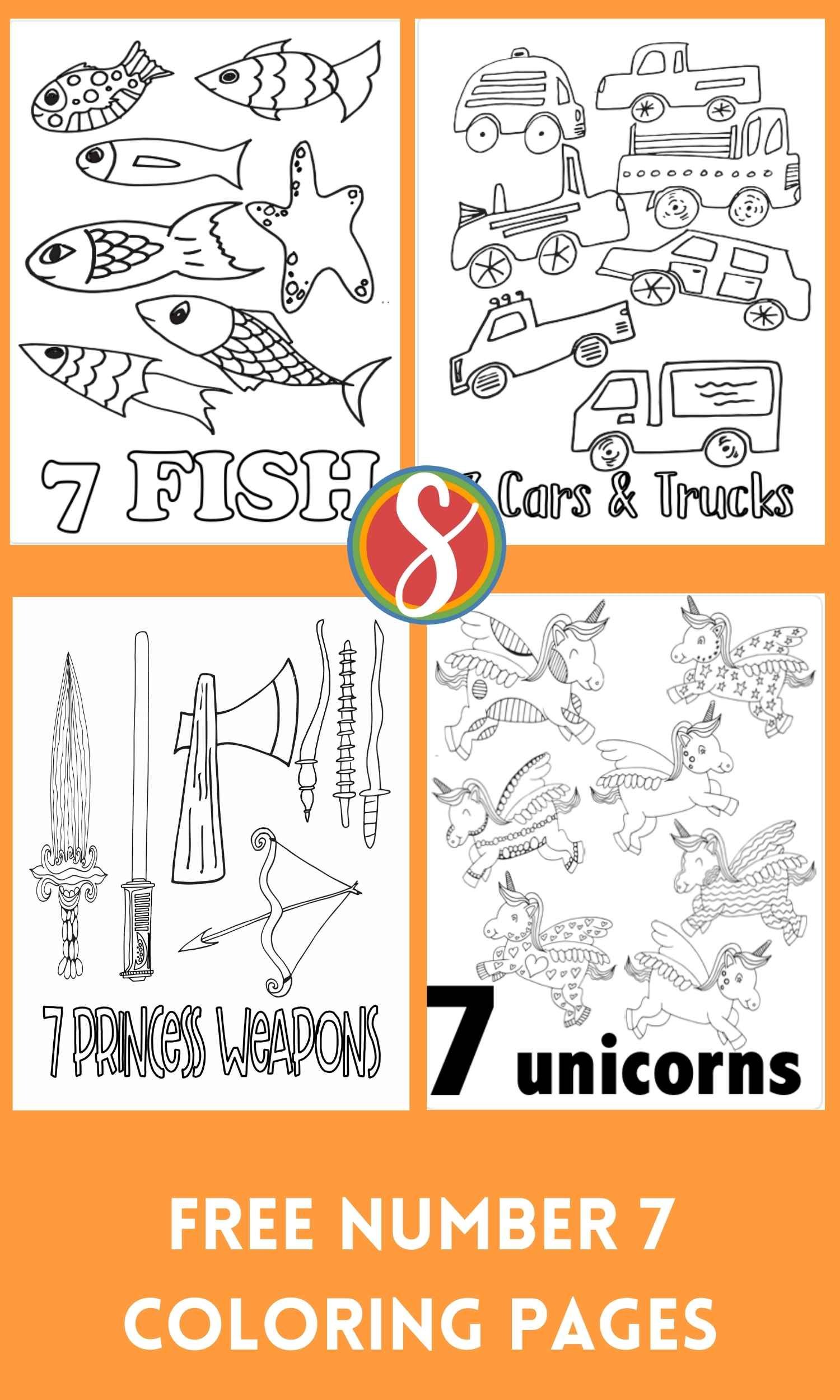 Free number coloring pages â stevie doodles