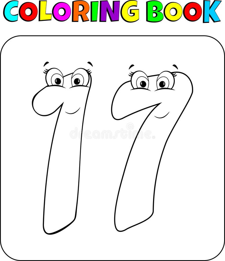 Numbers coloring book for children stock vector