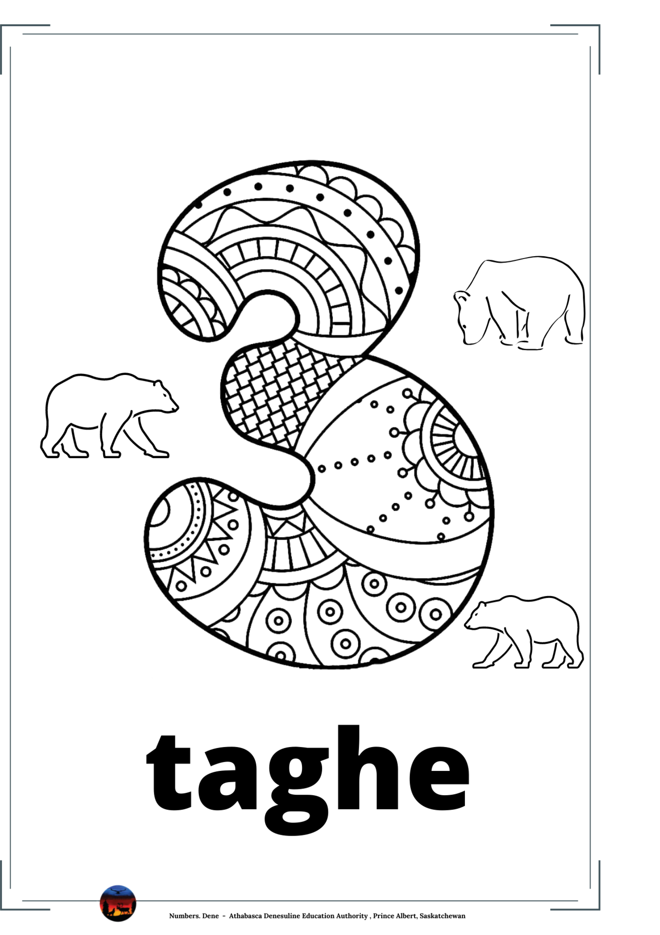Numbers coloring pages with audio â language â athabas denesuline edution authority
