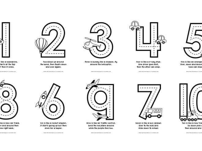 Free number coloring pages