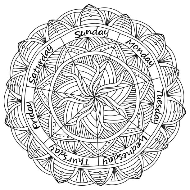 Number coloring page stock illustrations royalty