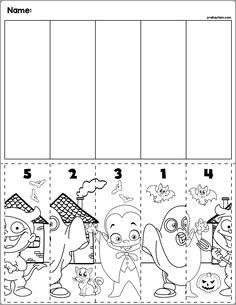 Halloween scene number sequence puzzles halloween math activities halloween math halloween scene