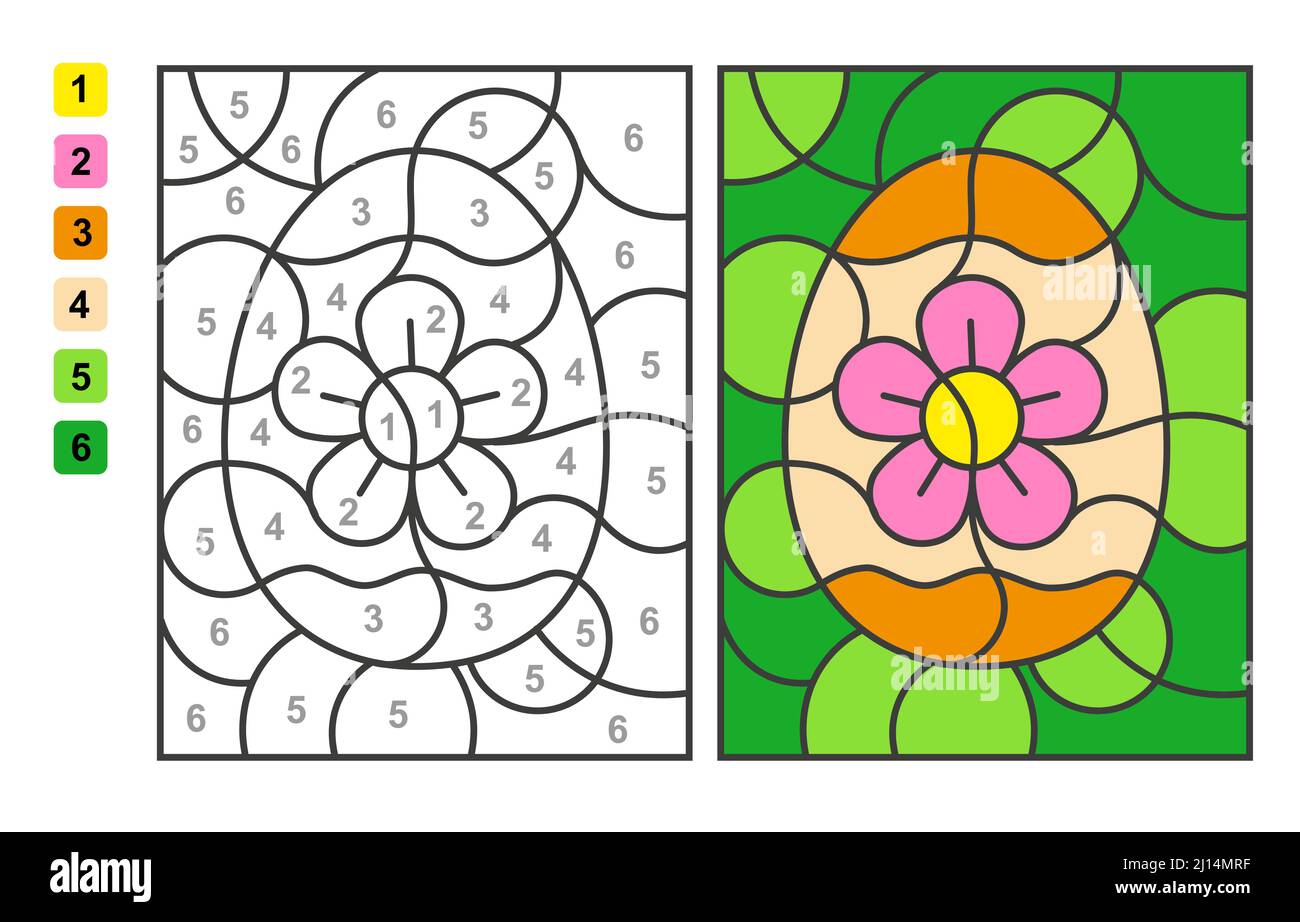 Vector coloring page color by numbers corn puzzle game for children education and activities stock vector image art