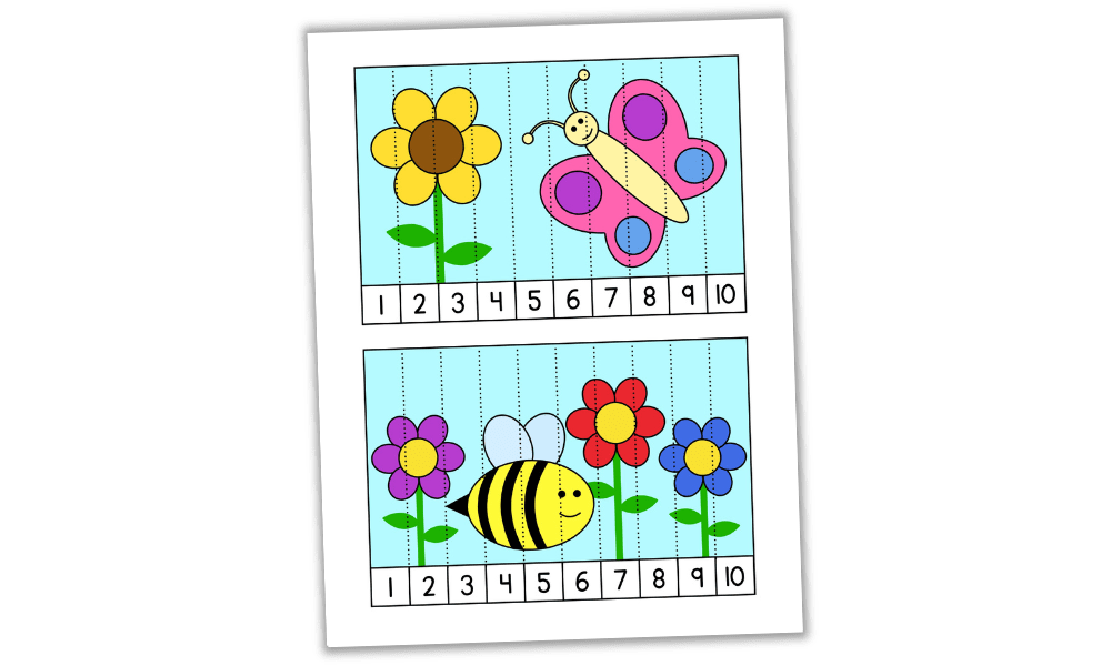 Free printable bug counting puzzles