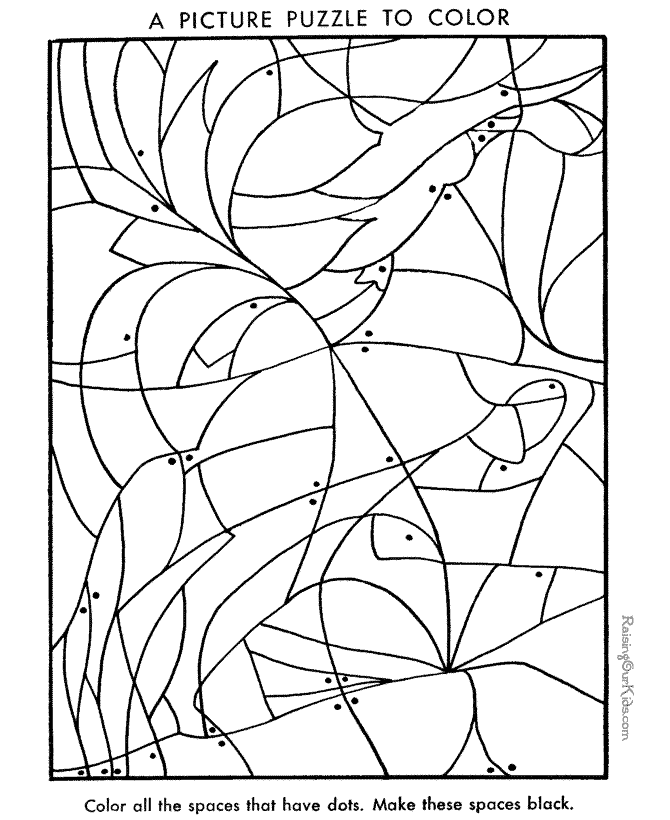 Puzzle to color kids picture puzzles