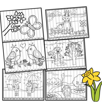 Alphabet and number sequence puzzles spring puzzle strips bundle