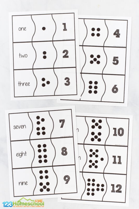 Free printable number puzzles for kindergarten