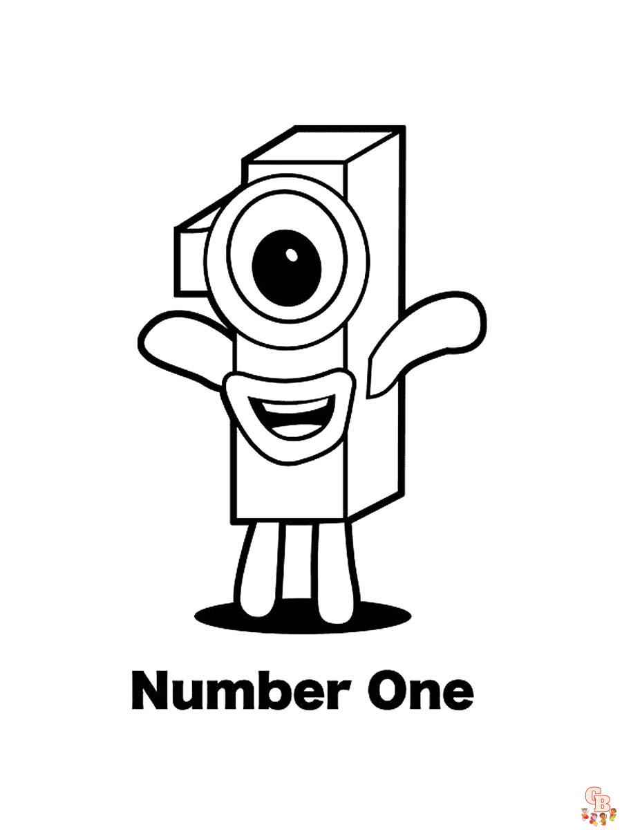 Numberblocks coloring pages easy fun for kids