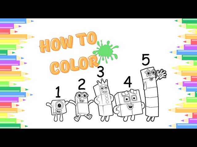 Numberblocks numbers to numberblock coloring page learning numbers