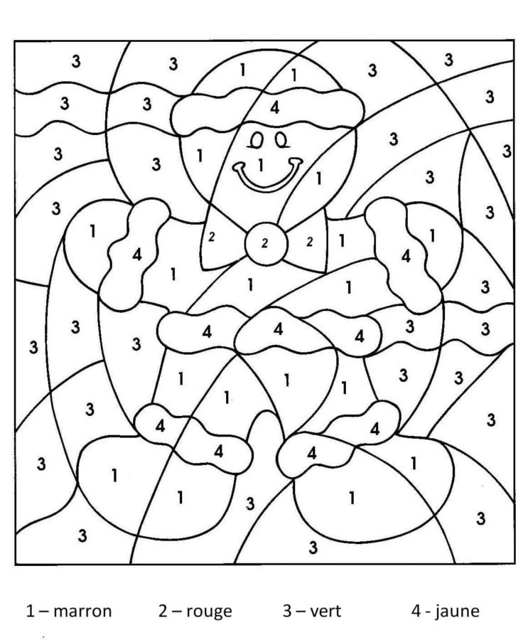 Christmas color by number coloring pages printable for free download